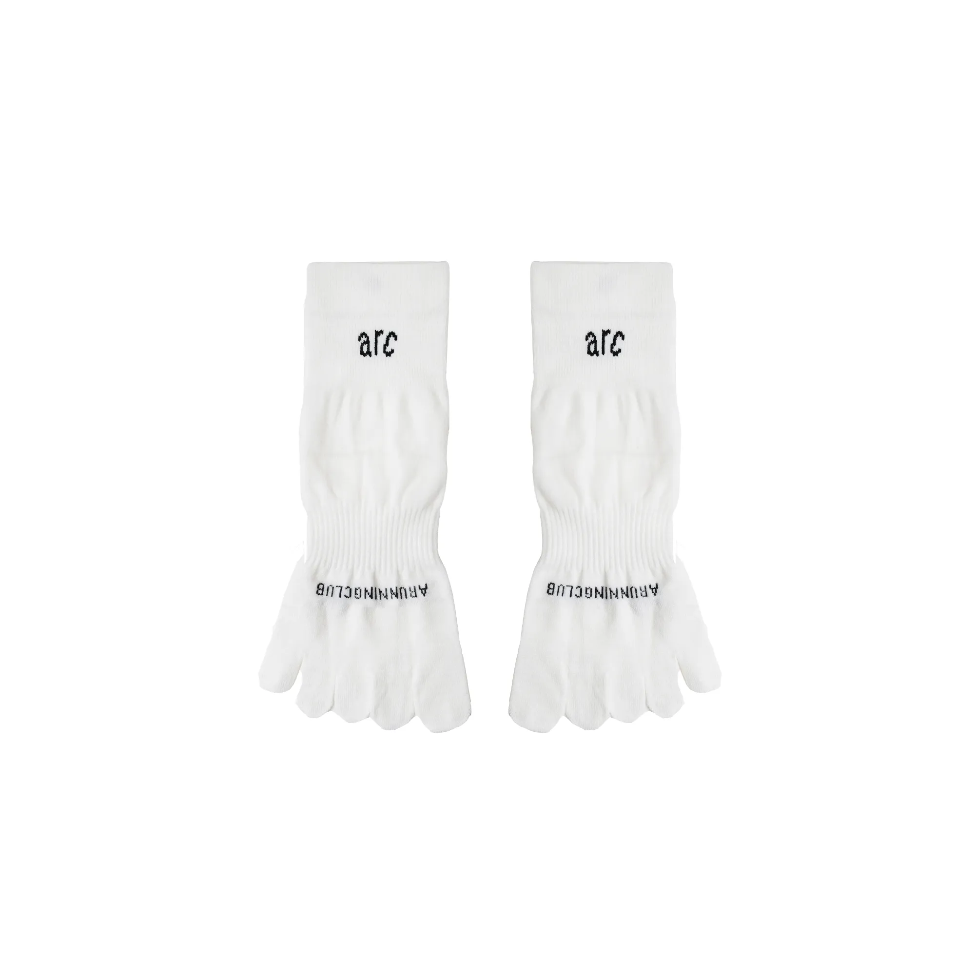 Run Toe Quarter Socks – White