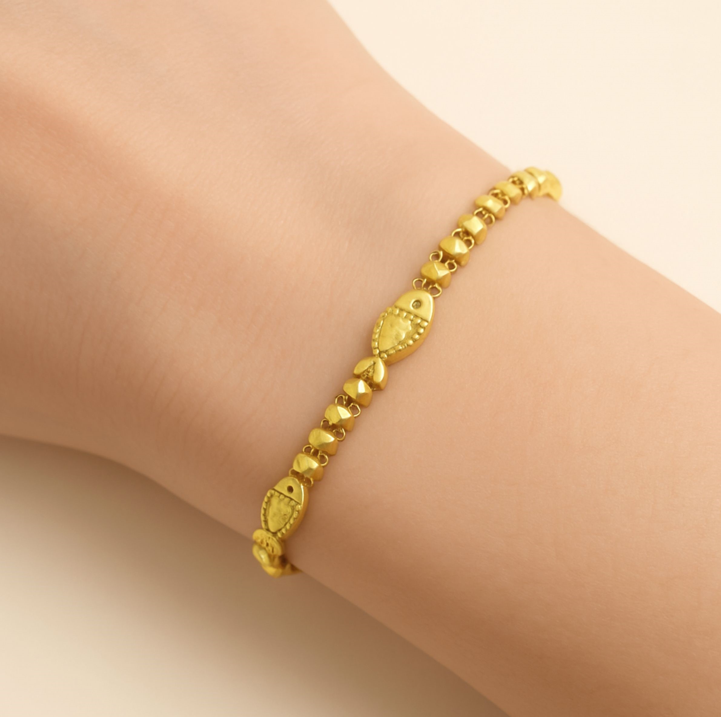 볼륨감 있는 피쉬 포인트 팔찌 AQUA 14K/18K