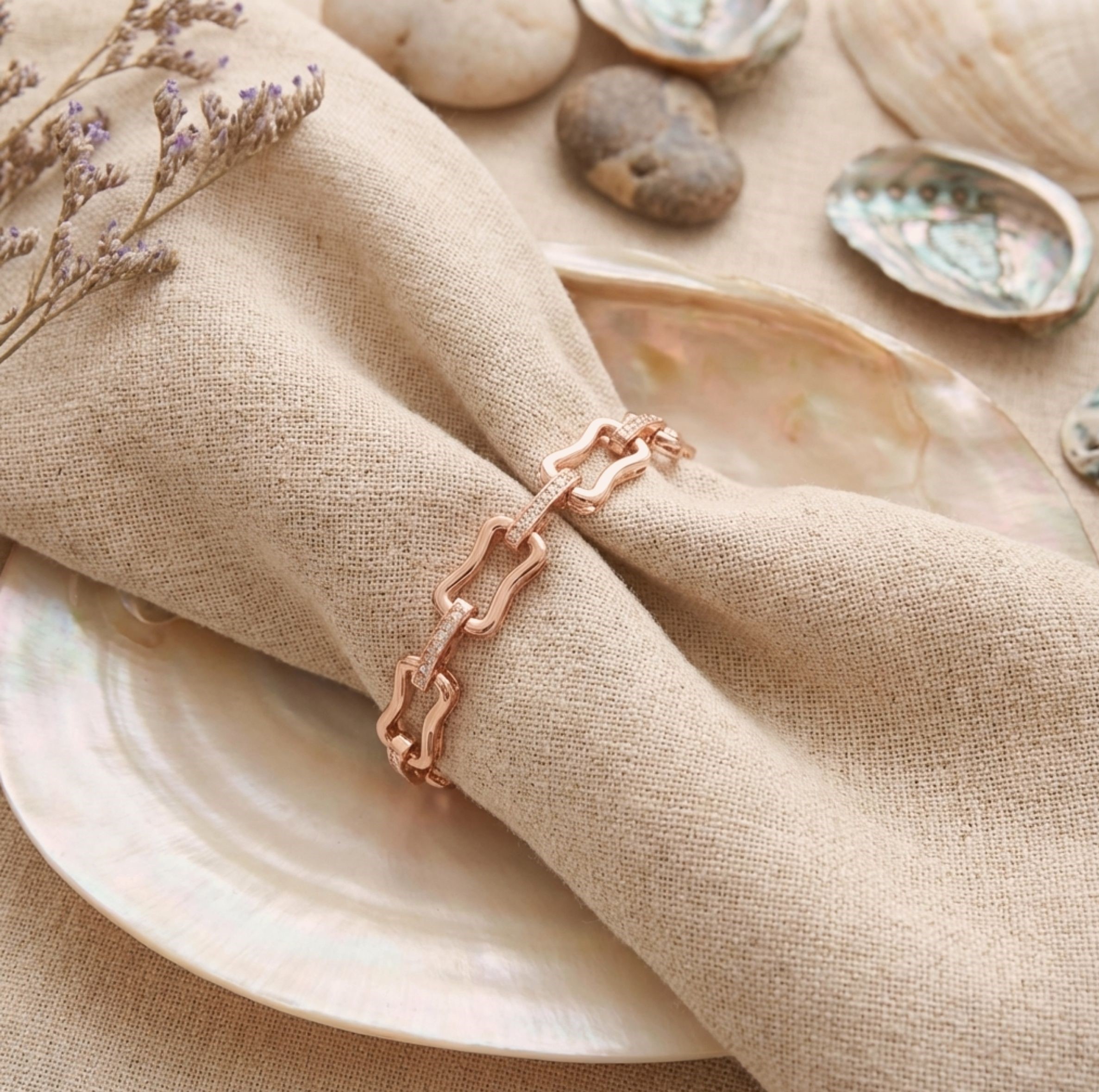 은은한 고급스러운 스톤 바 포인트 ROSE 14K/18K