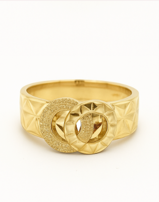 컷팅 텍스처가 살아있는  더블 시그니처 링 VOLTEN 14K/18K