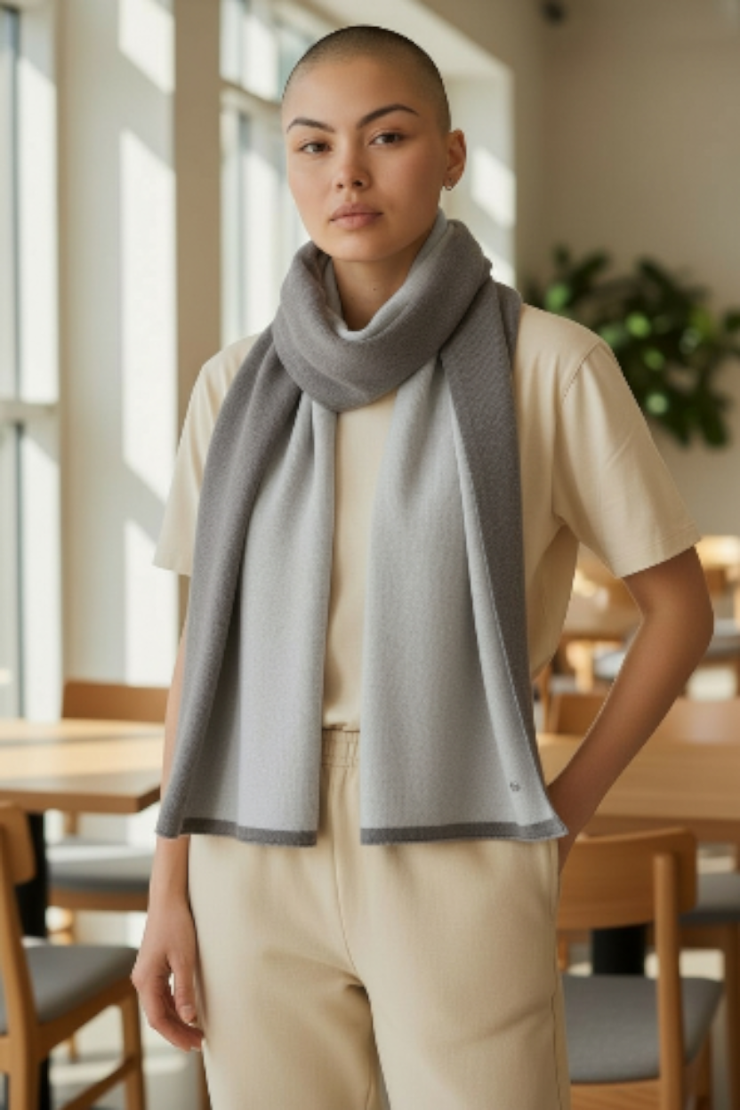 캐시미어 블렌드 투톤 리버시블 머플러 Gray